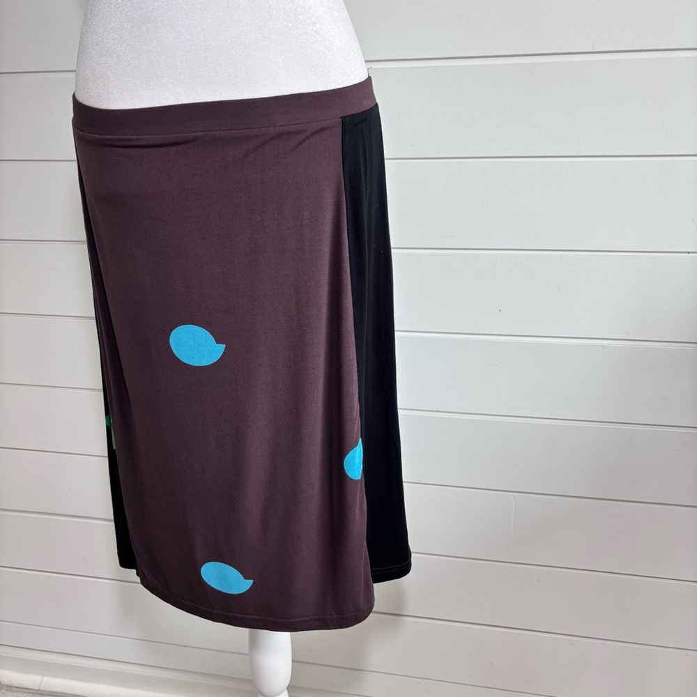 Cynthia Rowley Stylish Brown and Black Skirt with Blue and green Accents Size L - Picture 6 of 12